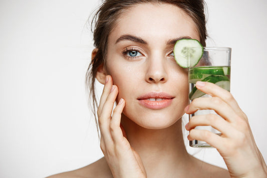 woman with glass of water