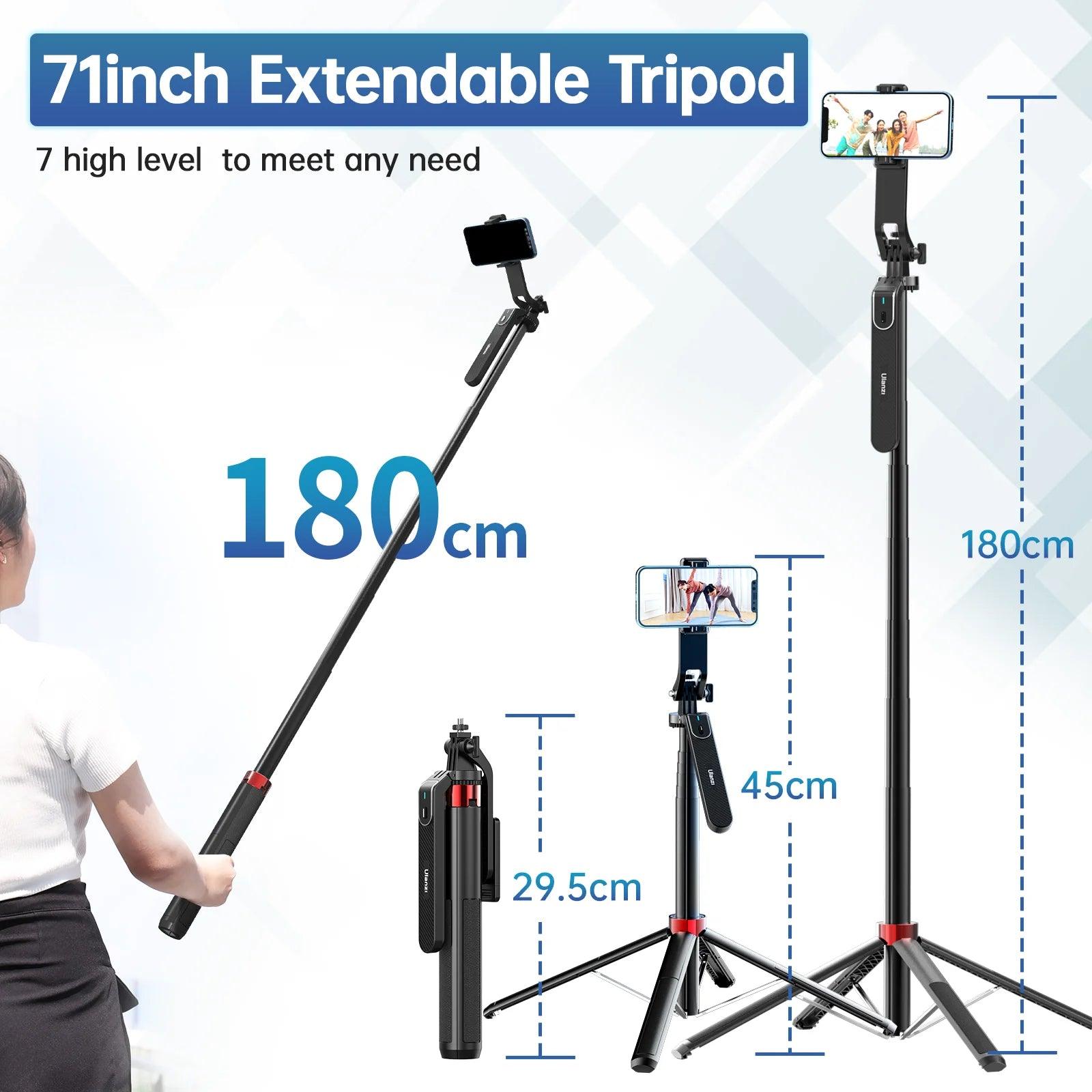 Ulanzi MA09 1.8m Selfie Stick Tripod with Remote Control & Panoramic Ball head Holder - Urban Groove