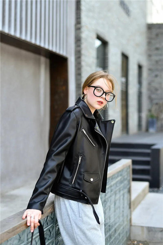 Ladies Leather Jacket - Winter Fashion - Urban Groove