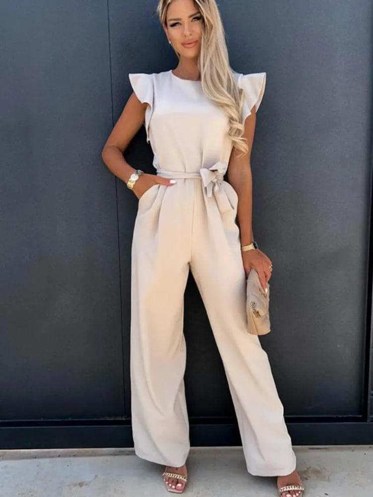 Short Sleeve Wide Leg Jumpsuit For Women - Urban Groove