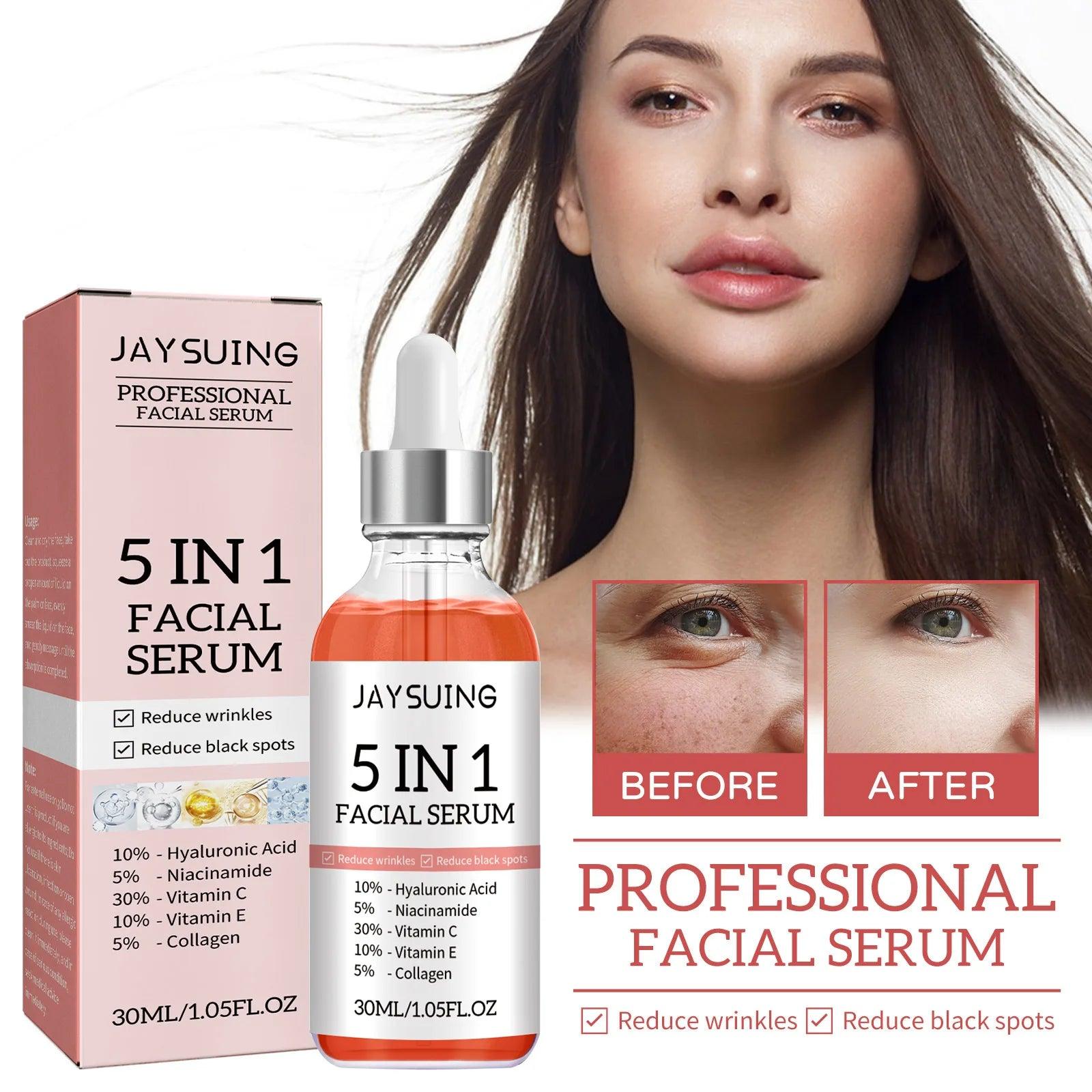 5 in 1 Face Serum With Hydrating Hyaluronic Acid & Vitamin C - Urban Groove