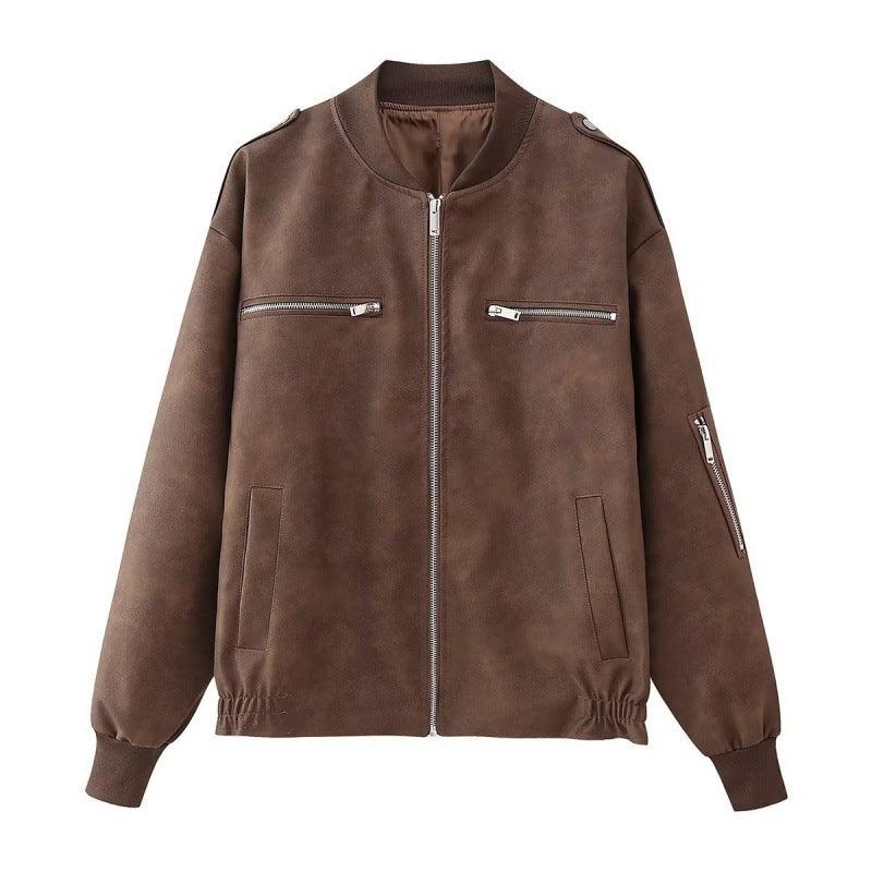 Street Fashion Casual Artificial Leather Jacket Coat - Urban Groove